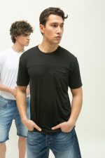 T-SHIRT BUTTER POCKET (ΚΩΔ 5544) ΜΑΥΡΟ Η΄ ΛΕΥΚΟ, S-3XL